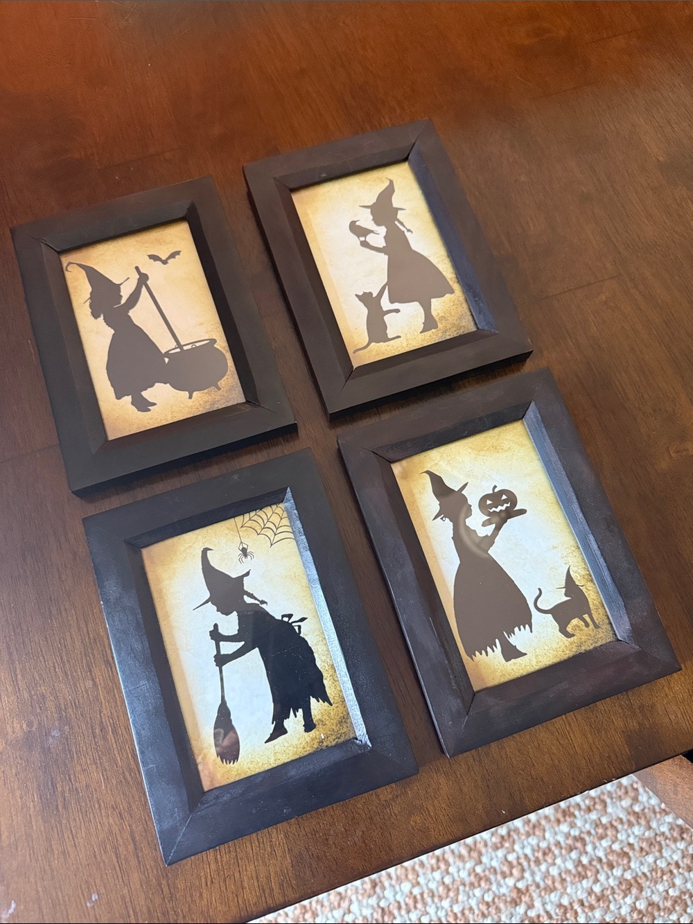 Madison Bay Black Witch Silhouette Wall Art Set with Black Frames